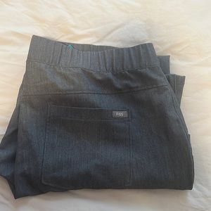 Figs light grey button front pants large